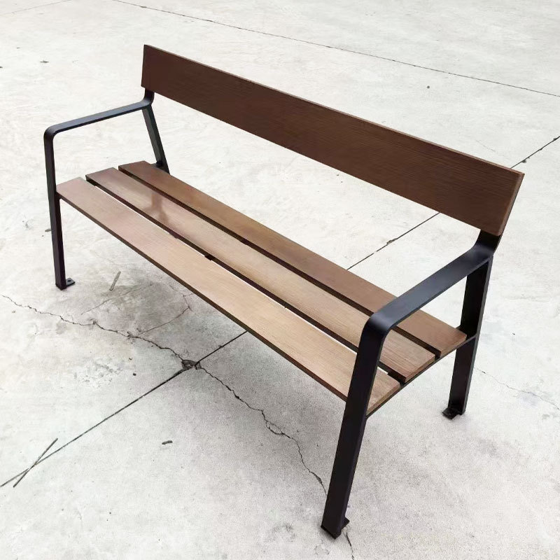 Stainless Steel Public Bench - 304/316 Frame  Composite Wood - Arlau