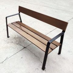 Stainless Steel Public Bench - 304/316 Frame  Composite Wood - Arlau