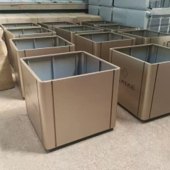 Gold Stainless Steel Planter with Wheels Luxury Outdoor Arlau
