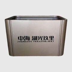 Gold Stainless Steel Planter with Wheels Luxury Outdoor Arlau
