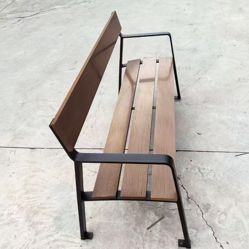Stainless Steel Public Bench - 304/316 Frame  Composite Wood - Arlau