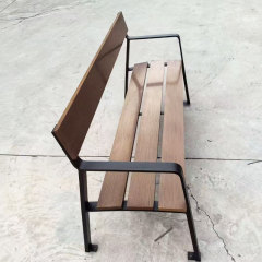 Stainless Steel Public Bench - 304/316 Frame  Composite Wood - Arlau