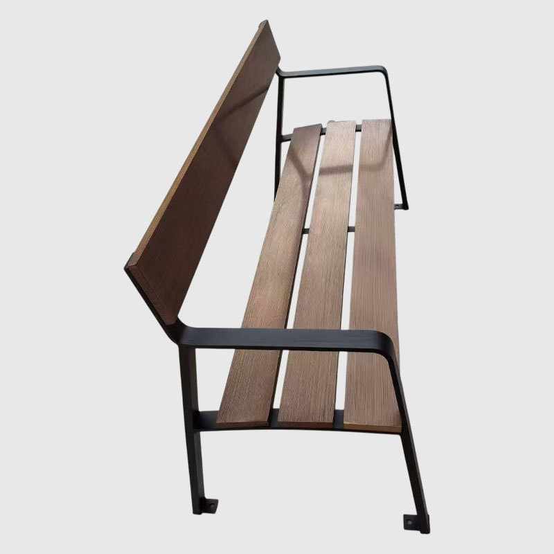 Stainless Steel Public Bench - 304/316 Frame  Composite Wood - Arlau