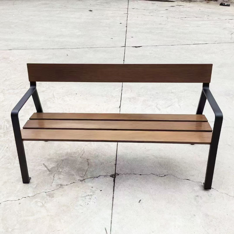 Stainless Steel Public Bench - 304/316 Frame  Composite Wood - Arlau