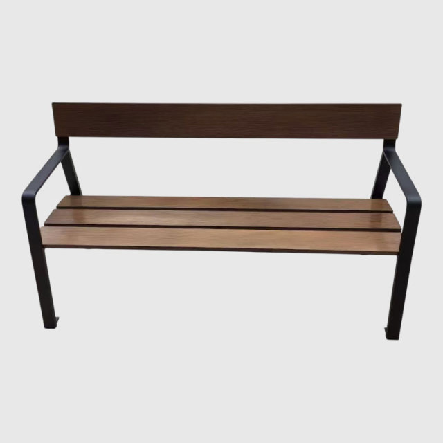 Stainless Steel Public Bench - 304/316 Frame  Composite Wood - Arlau
