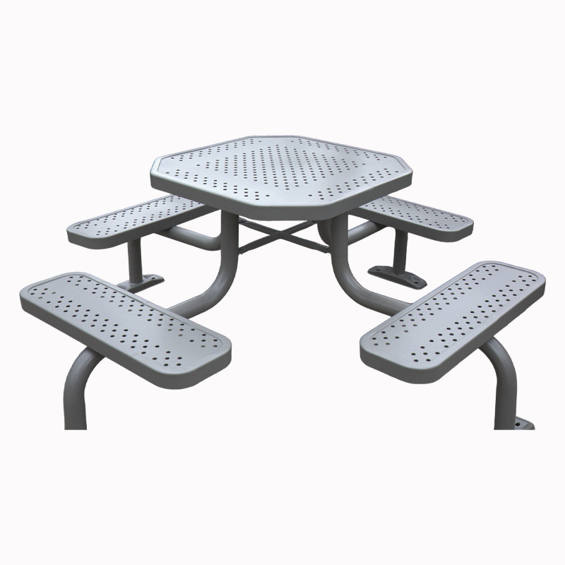 Octagonal Picnic Table - 4-Sided Outdoor Dining Set with Benches