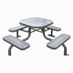 Octagonal Picnic Table - 4-Sided Outdoor Dining Set with Benches