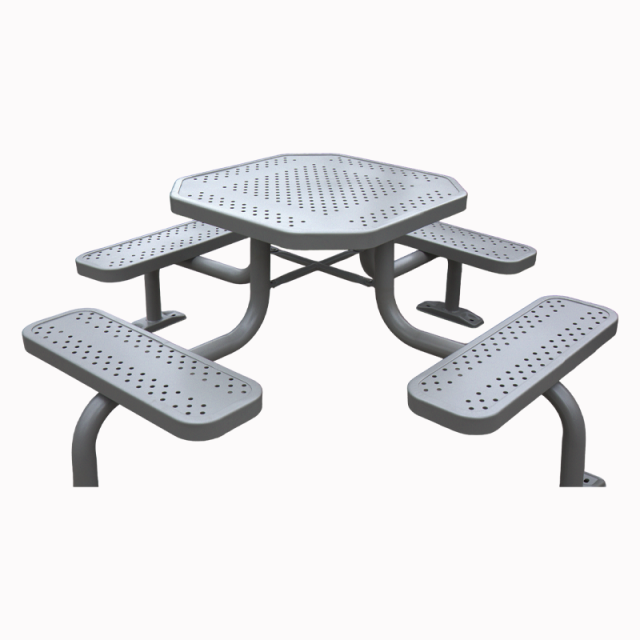 Octagonal Picnic Table - 4-Sided Outdoor Dining Set with Benches