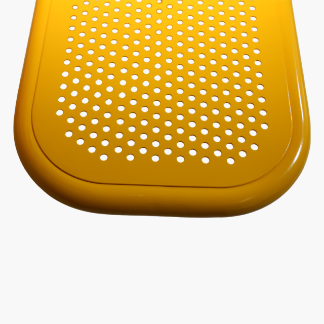 Perforated Steel Top Picnic Table - Yellow Outdoor Dining Set