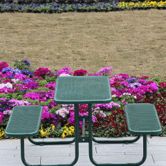 TB18 Green 6-Person Outdoor Picnic Table - Hot-Dip Steel