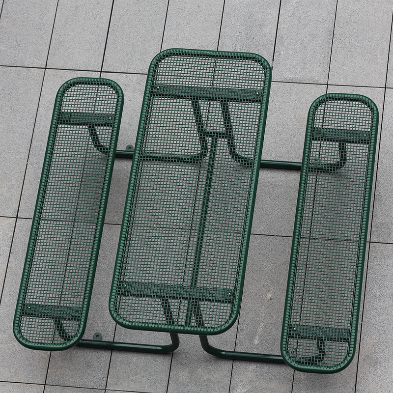 TB18 Green 6-Person Outdoor Picnic Table - Hot-Dip Steel