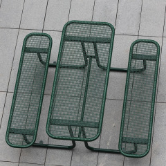 TB18 Green 6-Person Outdoor Picnic Table - Hot-Dip Steel
