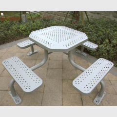 Octagonal Picnic Table - 4-Sided Outdoor Dining Set with Benches