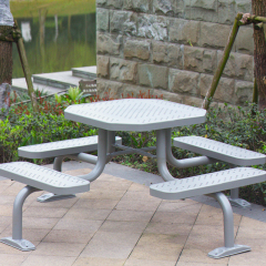 Octagonal Picnic Table - 4-Sided Outdoor Dining Set with Benches