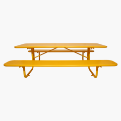 Perforated Steel Top Picnic Table - Yellow Outdoor Dining Set