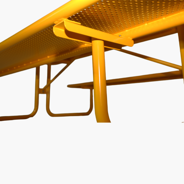 Perforated Steel Top Picnic Table - Yellow Outdoor Dining Set