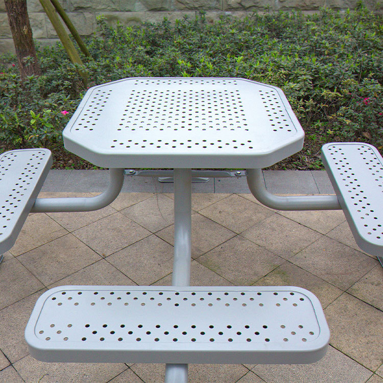Octagonal Picnic Table - 4-Sided Outdoor Dining Set with Benches