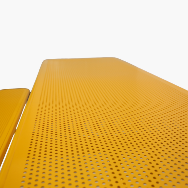 Perforated Steel Top Picnic Table - Yellow Outdoor Dining Set