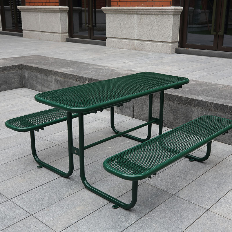 TB18 Green 6-Person Outdoor Picnic Table - Hot-Dip Steel