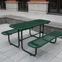 TB18 Green 6-Person Outdoor Picnic Table - Hot-Dip Steel