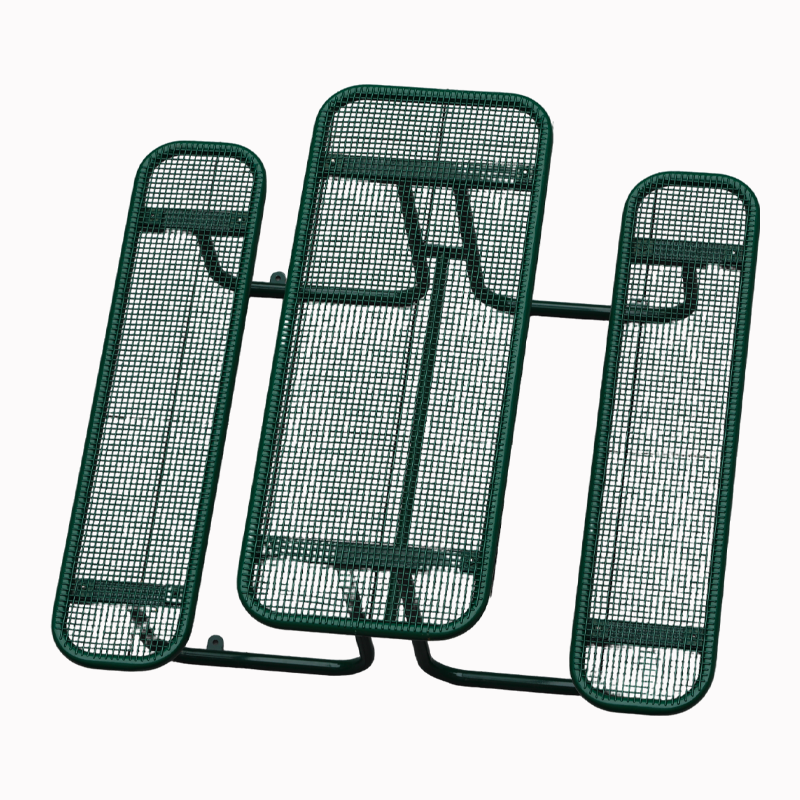 TB18 Green 6-Person Outdoor Picnic Table - Hot-Dip Steel