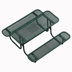 TB18 Green 6-Person Outdoor Picnic Table - Hot-Dip Steel