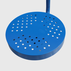 Blue Round Picnic Table Set - 4-Seat Outdoor Dining