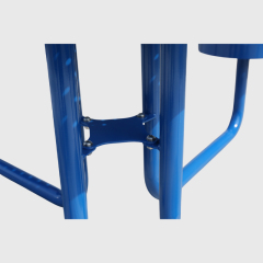 Blue Round Picnic Table Set - 4-Seat Outdoor Dining