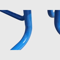 Blue Round Picnic Table Set - 4-Seat Outdoor Dining