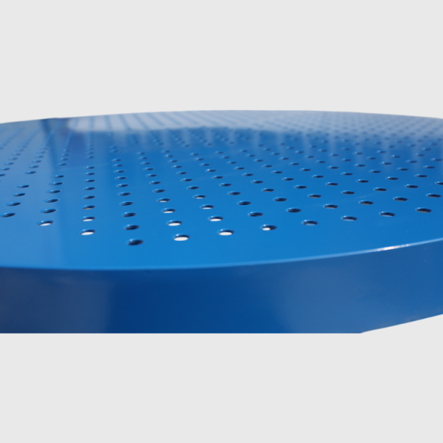 Blue Round Picnic Table Set - 4-Seat Outdoor Dining