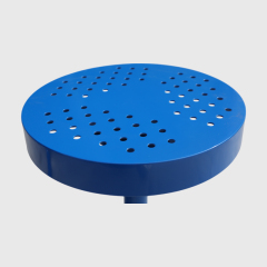 Blue Round Picnic Table Set - 4-Seat Outdoor Dining