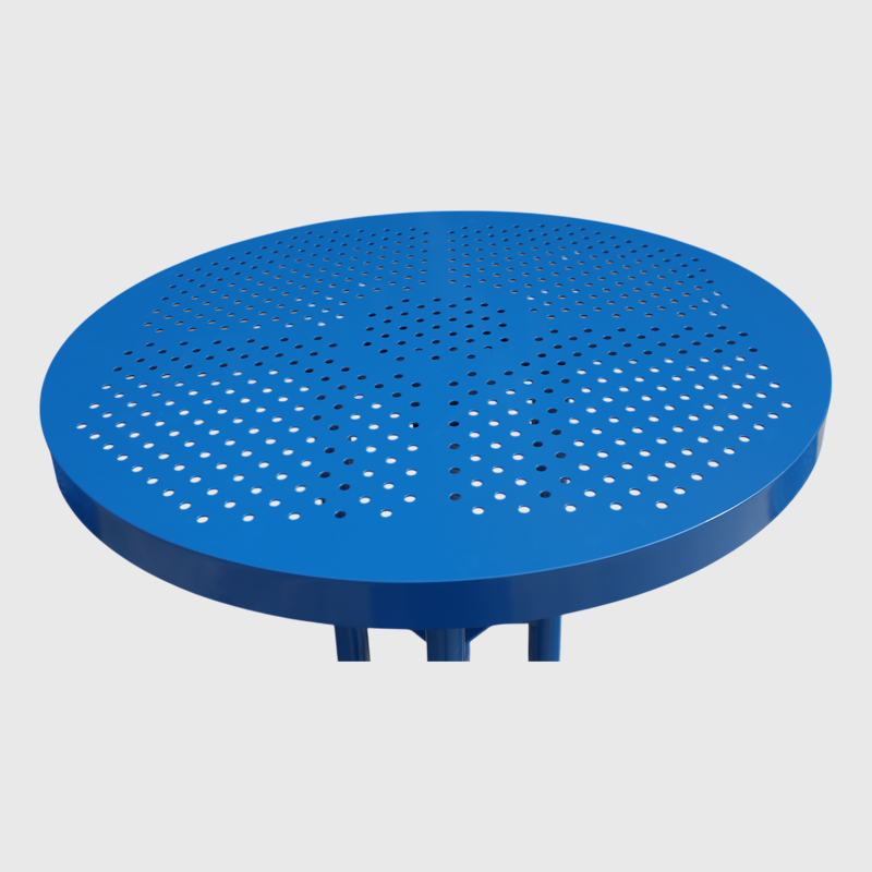 Blue Round Picnic Table Set - 4-Seat Outdoor Dining