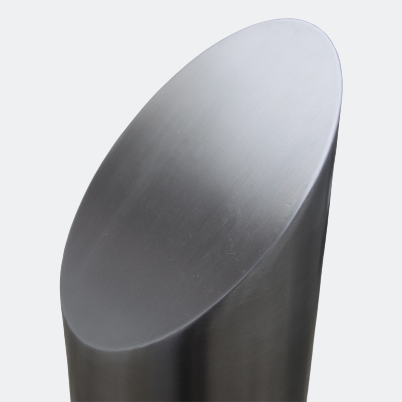 219mm Stainless Steel Safety Bollard - Sloping Top Vehicle Barrier