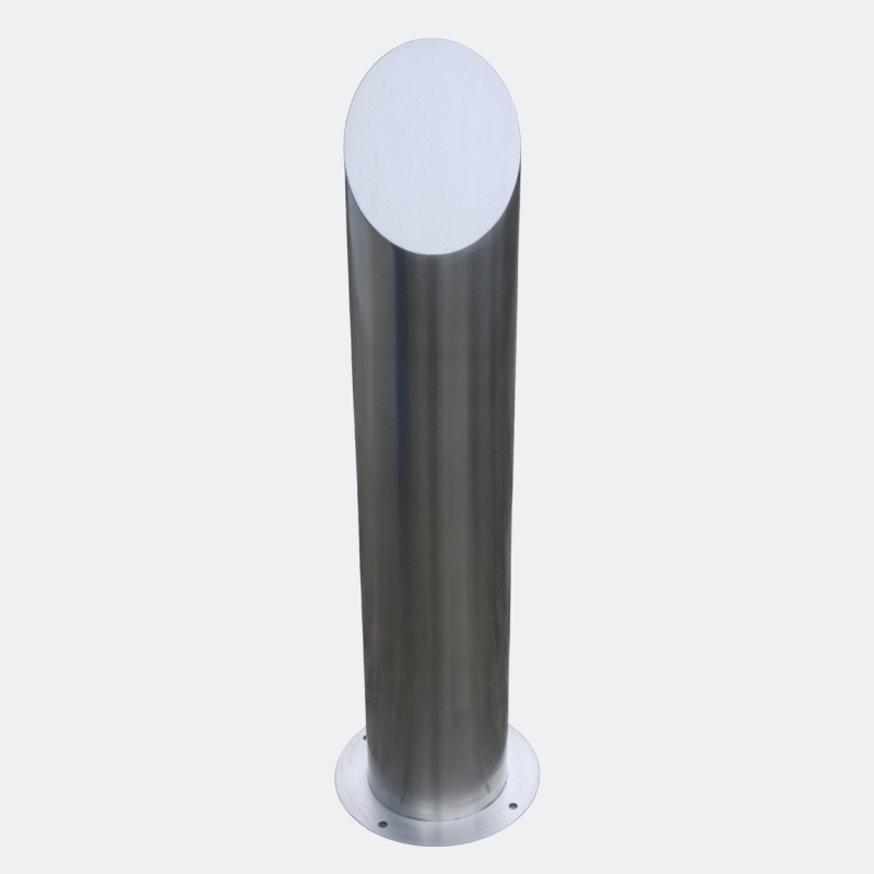219mm Stainless Steel Safety Bollard - Sloping Top Vehicle Barrier