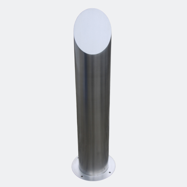 219mm Stainless Steel Safety Bollard - Sloping Top Vehicle Barrier