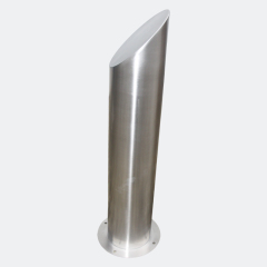219mm Stainless Steel Safety Bollard - Sloping Top Vehicle Barrier