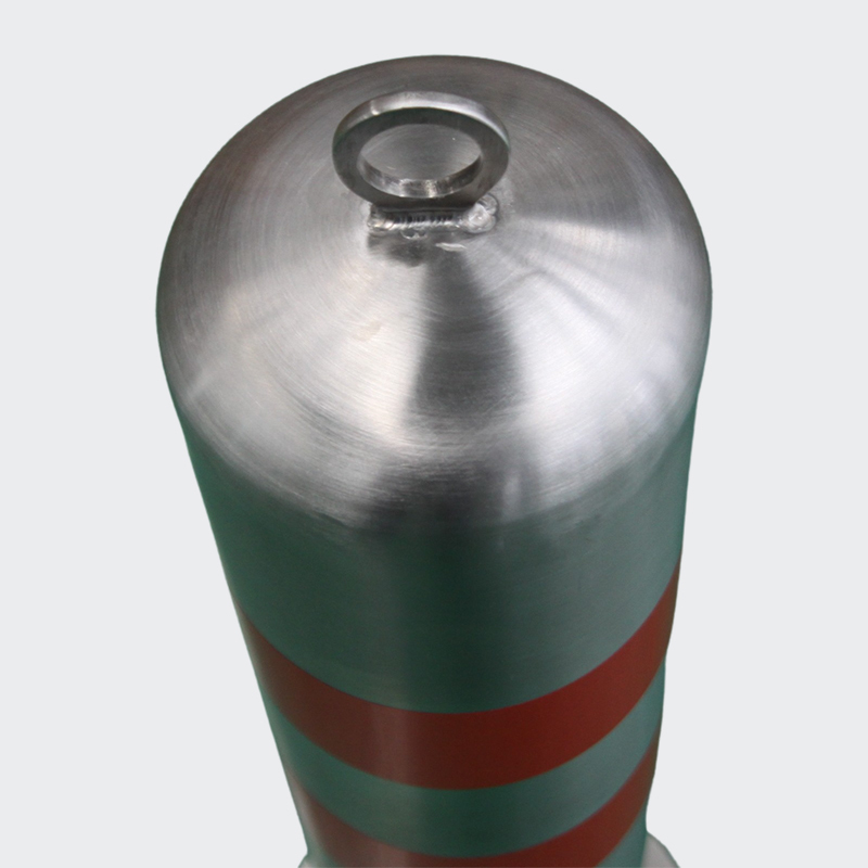 Red Reflective Safety Bollard - Stainless Steel Parking Lot Bollard