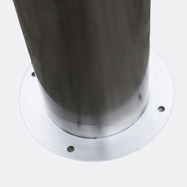 219mm Stainless Steel Safety Bollard - Sloping Top Vehicle Barrier