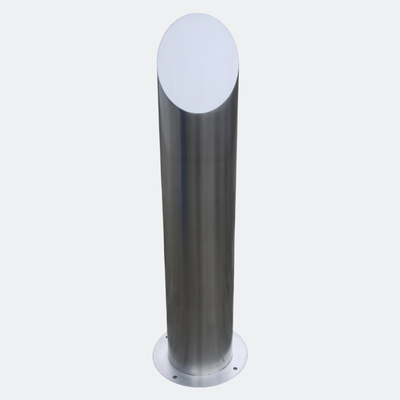 219mm Stainless Steel Safety Bollard - Sloping Top Vehicle Barrier