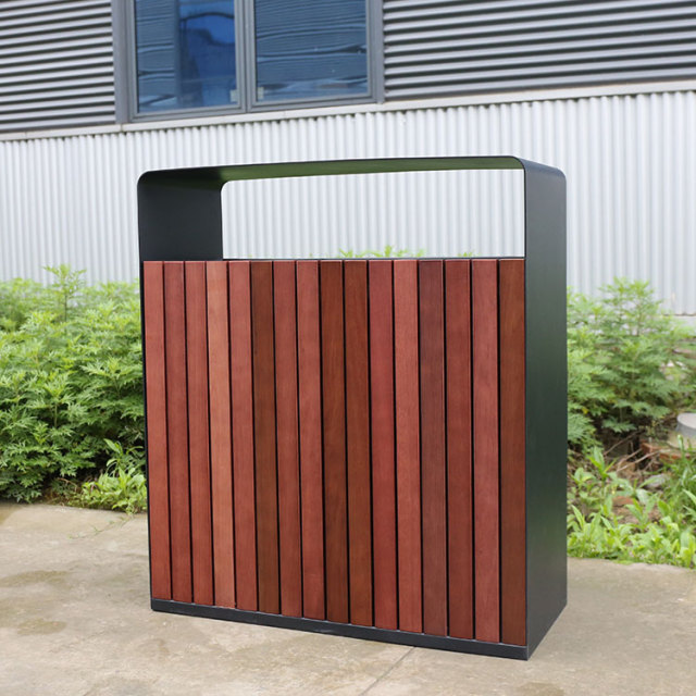 Solid Wood Waste Sorting Bin - Multi-Compartment Recycling