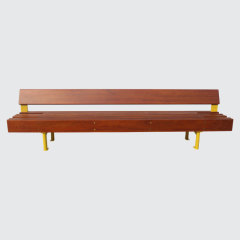 Heavy-Duty Wooden Park Bench with Steel Frame - 400kg Capacity