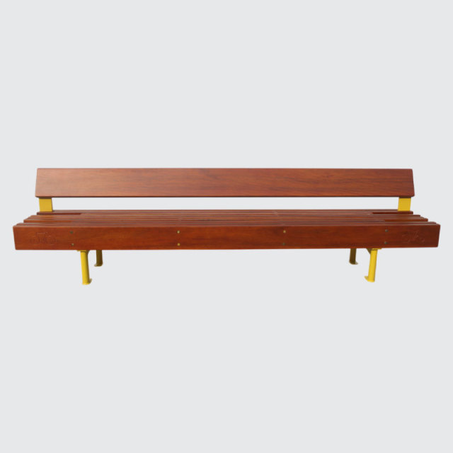 Heavy-Duty Wooden Park Bench with Steel Frame - 400kg Capacity