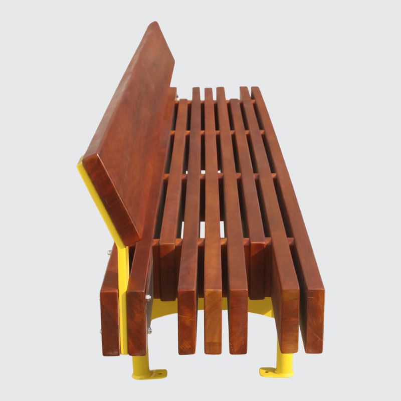 Heavy-Duty Wooden Park Bench with Steel Frame - 400kg Capacity