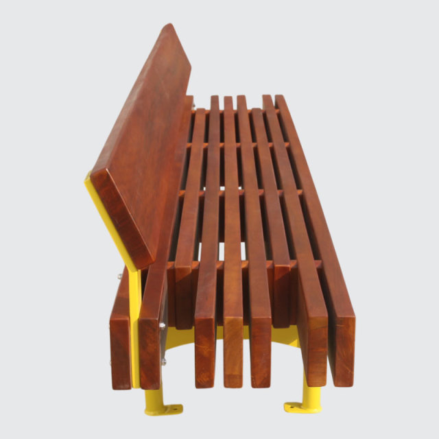 Heavy-Duty Wooden Park Bench with Steel Frame - 400kg Capacity