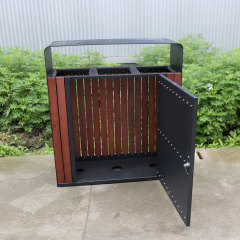 Solid Wood Waste Sorting Bin - Multi-Compartment Recycling