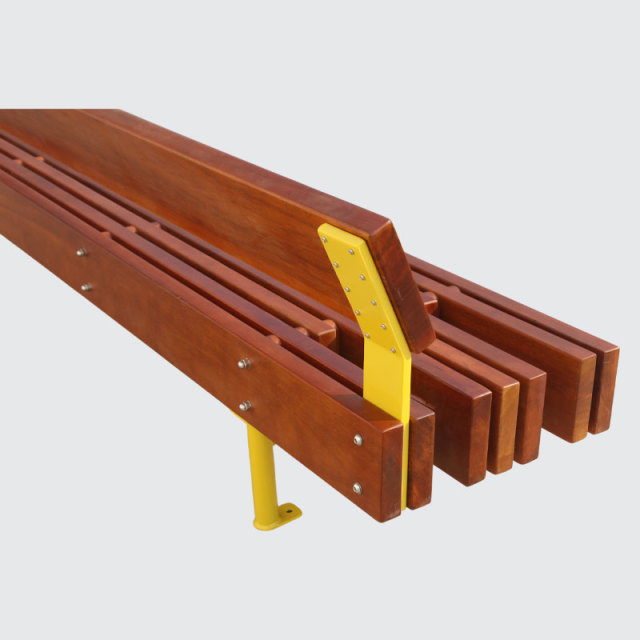Heavy-Duty Wooden Park Bench with Steel Frame - 400kg Capacity