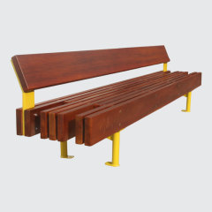 Heavy-Duty Wooden Park Bench with Steel Frame - 400kg Capacity