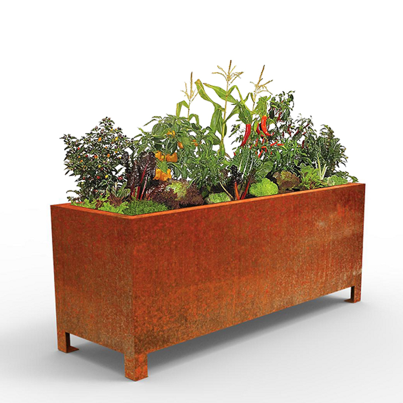 Outdoor  Steel Planter Box for City Streets and Landscaping