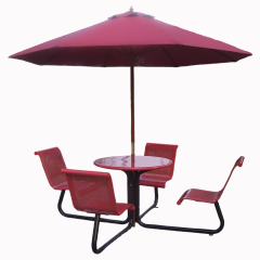 Commercial Outdoor Seating Set - All-Weather with Umbrella