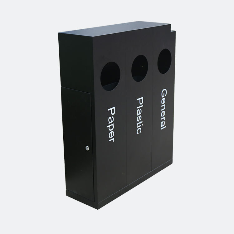 Triple Stream Waste Receptacle - Stainless Steel Sorting Trash Can